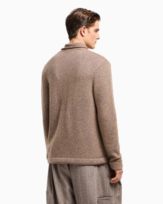 Giacca Cardigan di Giorgio Armani in Natural da Uomo
