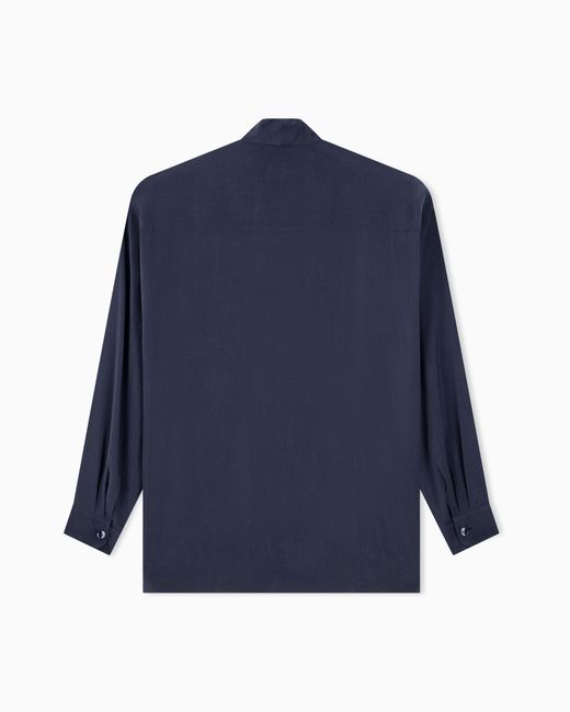 Giorgio Armani Blue V-Neck Shirt for men