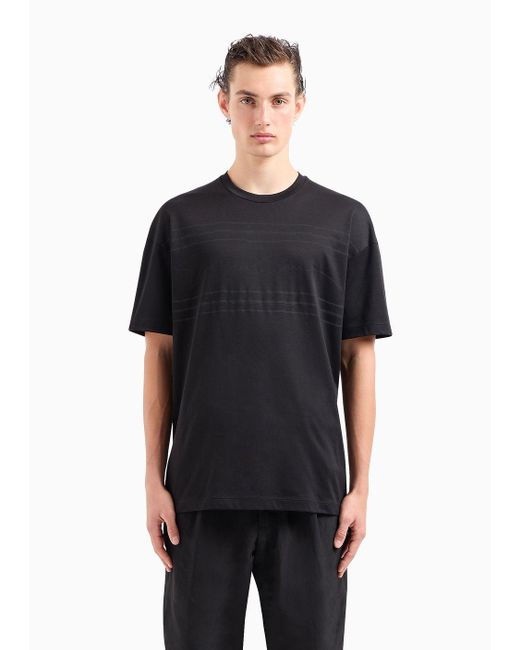 Giorgio Armani Black Asv Organic Cotton Jersey Crew-neck T-shirt for men