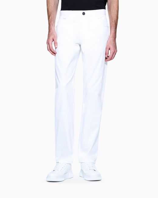 Giorgio Armani White Regular-Fit, Five-Pocket Trousers for men