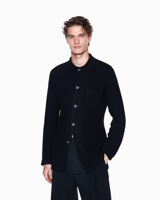 Giorgio Armani Blue Single-Breasted Jacket for men