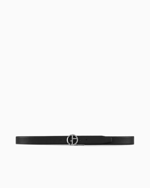 Giorgio Armani White Two-Toned, Reversible Leather Belt for men
