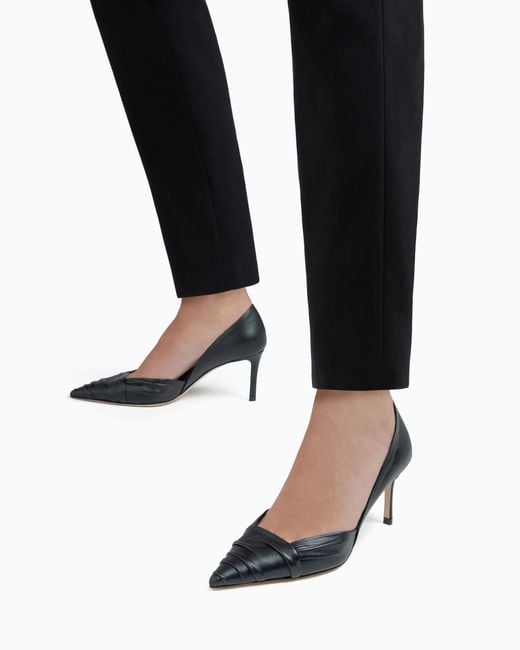 Giorgio Armani White Nappa Leather Court Shoes