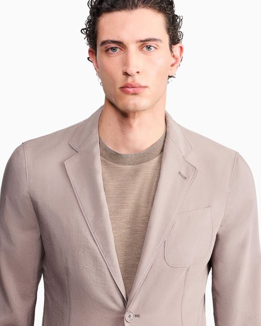 Giorgio Armani Brown Single-Breasted Patch-Pocket Blazer for men