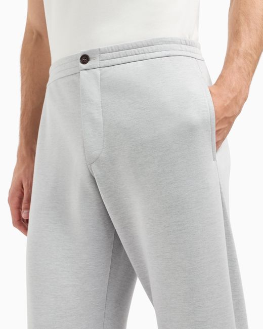 Giorgio Armani Hose Aus Doppellagigem Baumwolljersey in Gray für Herren