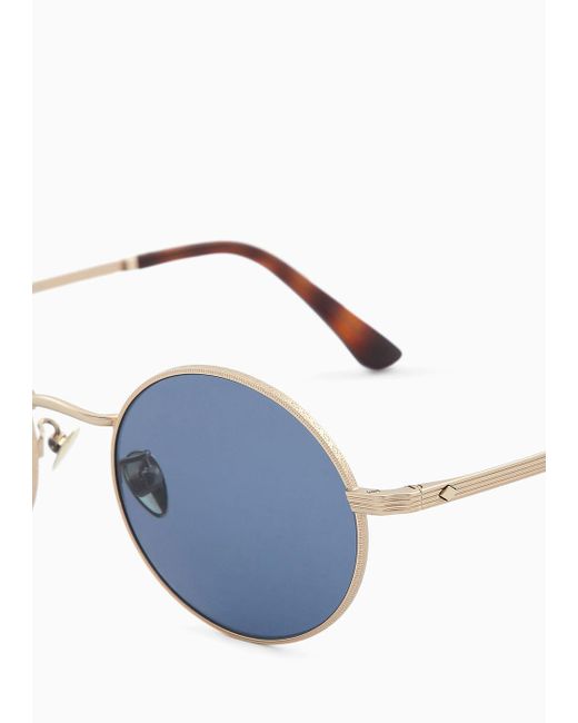 Giorgio Armani Blue Men's Round Eyeglasses for men