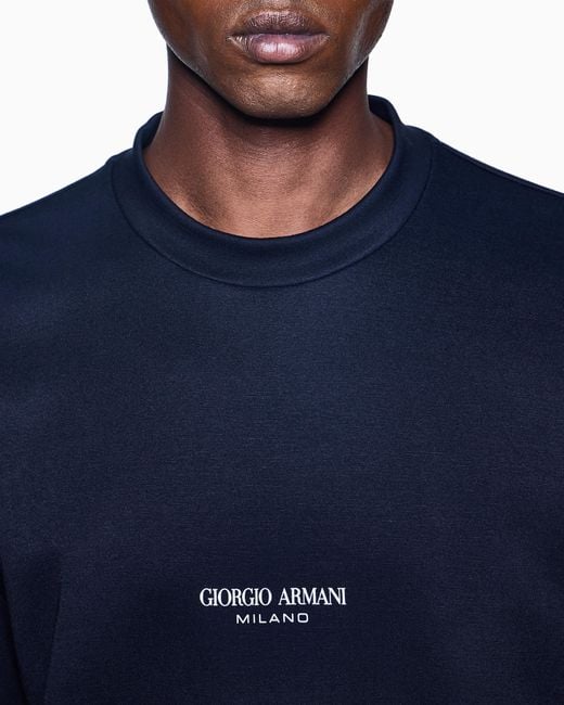 Giorgio Armani Blue Micromodal Jersey Crew-Neck Sweatshirt for men