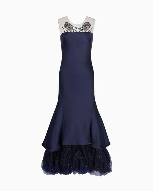 Giorgio Armani Blue Long Bustier Dress
