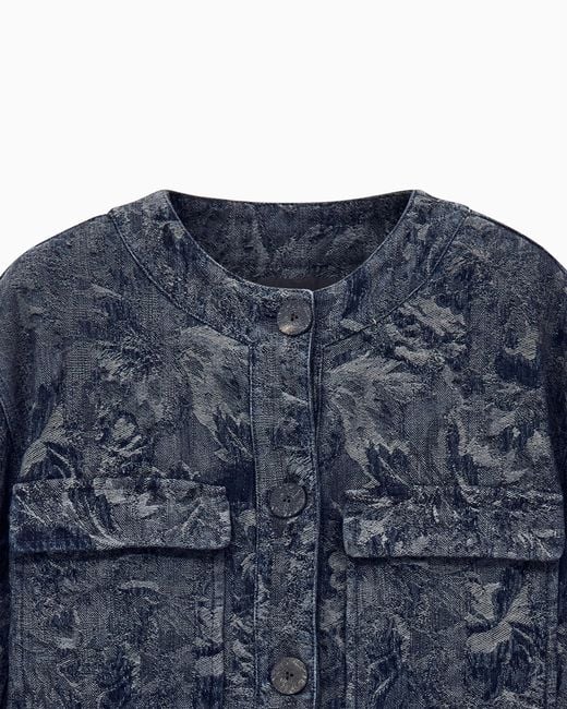 Giorgio Armani Blue Cropped Blouson