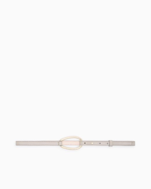Giorgio Armani White Leather Belt