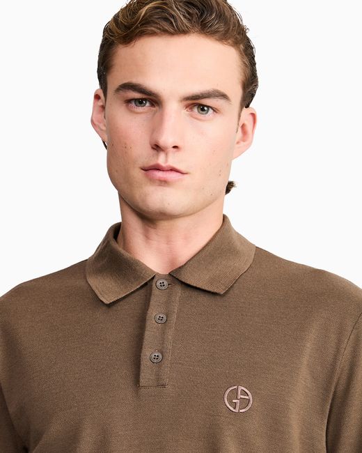 Giorgio Armani Brown Polo Shirt Regular Fit for men