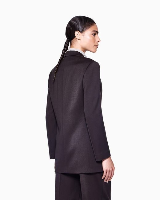 Veste À Simple Boutonnage En Laine Giorgio Armani en coloris Blue
