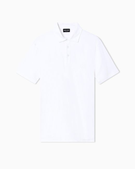Giorgio Armani White Interlock Polo for men