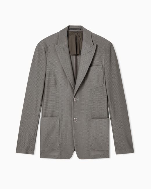 Giorgio Armani Blue Single-Breasted Jacket for men