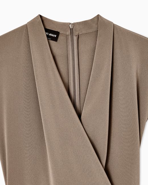 Giorgio Armani Natural Silk Blend Crepe Dress