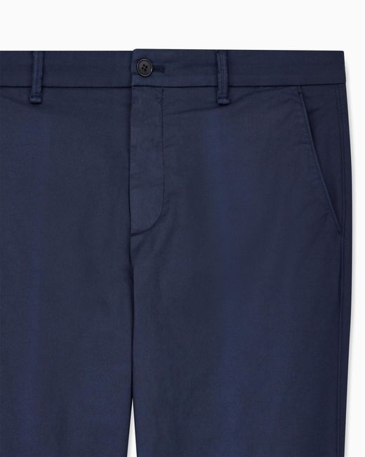 Giorgio Armani Blue Flat-Front Trousers for men