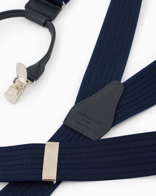 Giorgio Armani Hosenträger Aus Webband Und Leder in Blue für Herren