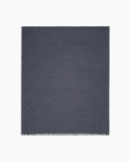 Giorgio Armani Blue Stola Aus Kaschmir, Modal, Baumwolle Und Seide