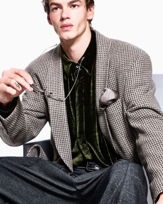 Giorgio Armani Green Shirt Regular Fit for men