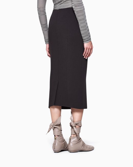 Giorgio Armani Black Midirock Aus Elastischem Woll-Crêpe