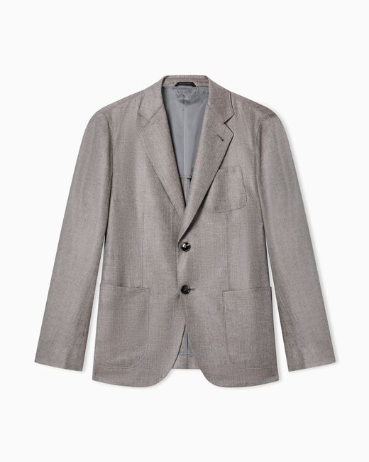 Giorgio Armani Gray Upton Line Single-Breasted Jacket for men