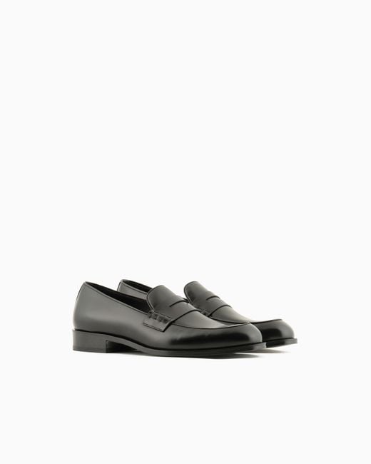 Giorgio Armani White Leather Loafers for men