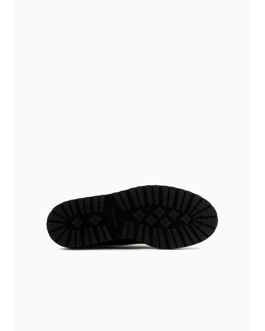 Giorgio Armani Black Leather Derby Shoes for men