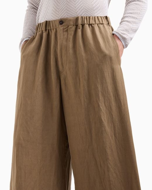 Pantaloni Ampi di Giorgio Armani in Natural da Uomo