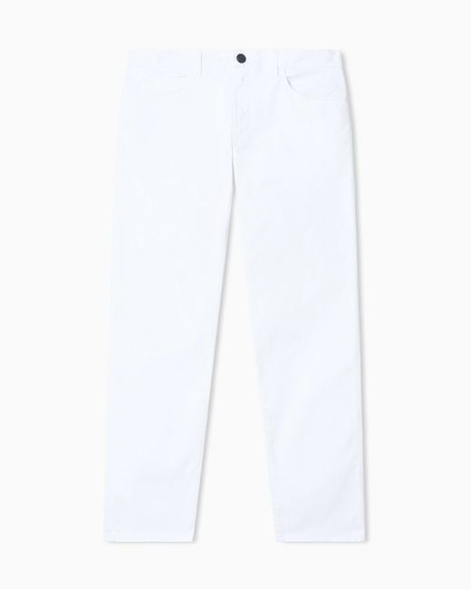Giorgio Armani White Regular-Fit, Five-Pocket Trousers for men