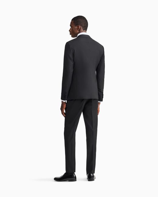 Giorgio Armani Black Pure Wool, Half-Canvassed, Slim-Fit Tuxedo From The Soho Line for men