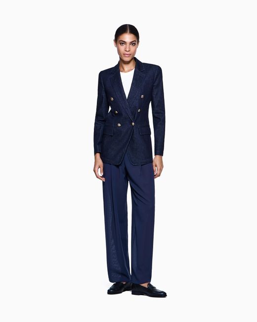 Giorgio Armani Blue Denim Collection Double-Breasted Jacket