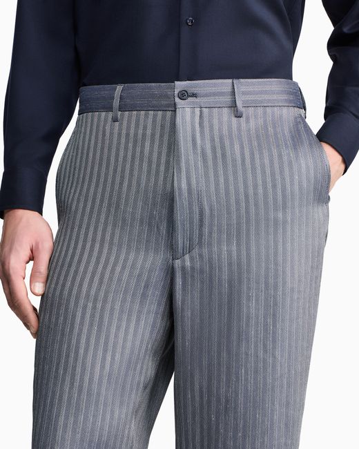 Giorgio Armani Gray Flat-Front Trousers for men
