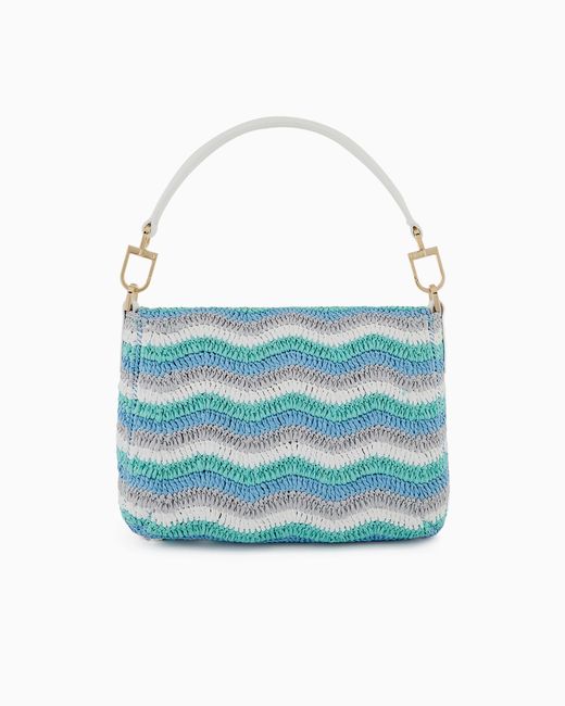 Giorgio Armani Blue La Prima Soft Small Baguette Bag