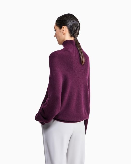 Giorgio Armani Purple Oversized Turtleneck Sweater