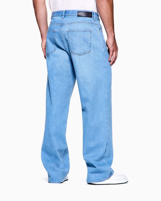Giorgio Armani Blue Cotton And Modal Five-Pocket Trousers for men