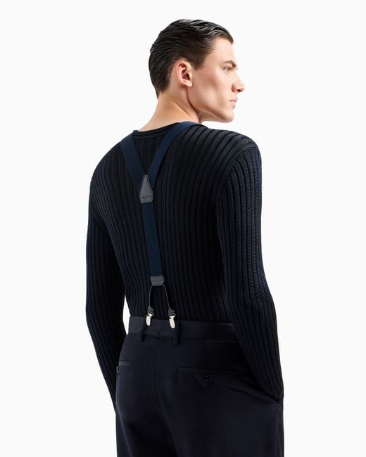 Giorgio Armani Hosenträger Aus Webband Und Leder in Blue für Herren