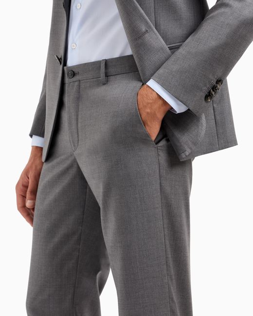Giorgio Armani Gray Single-Breasted Soho Line Suit for men