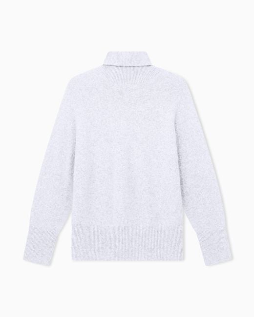Giorgio Armani White Oversized Turtleneck Sweater
