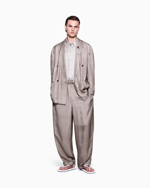 Giorgio Armani Gray Double-Breasted Jacket for men