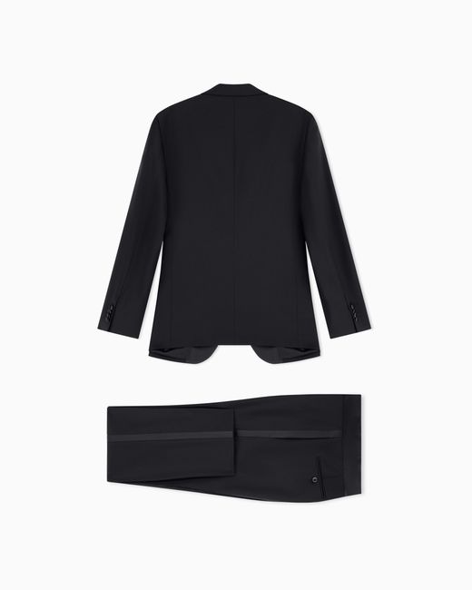 Giorgio Armani Black Pure Wool, Half-Canvassed, Slim-Fit Tuxedo From The Soho Line for men