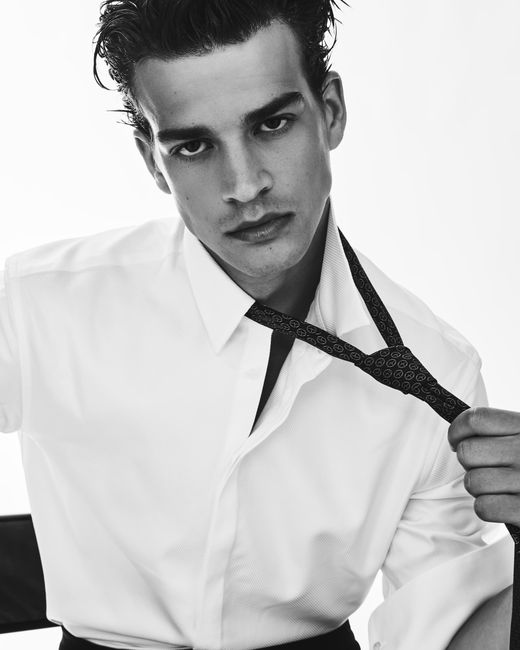 Giorgio Armani White Cavalry Cotton Shirt for men