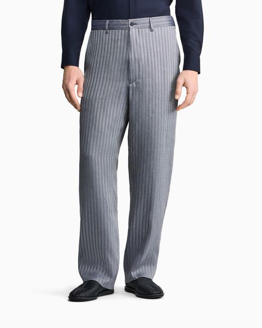Giorgio Armani Gray Flat-Front Trousers for men