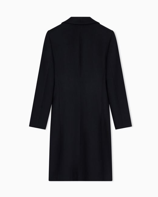Giorgio Armani Black Pure Cashmere Single-Breasted Coat