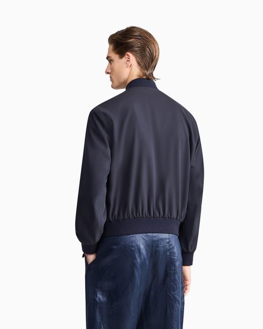Giorgio Armani Blue Cotton And Cupro Blouson for men