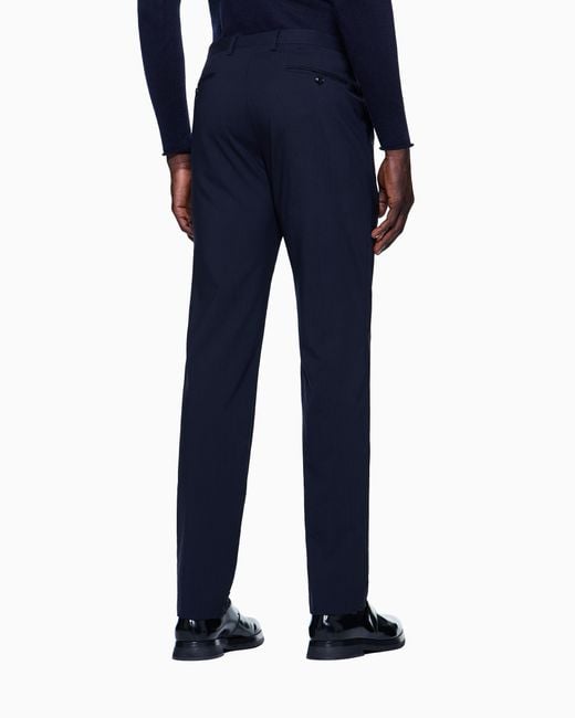 Giorgio Armani Blue Straight Leg Trousers for men