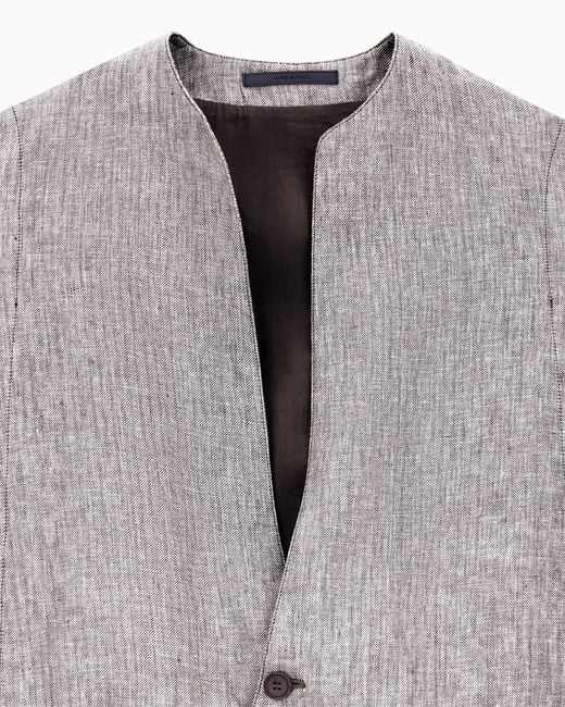 Chaleco De Lino Jaspeado Giorgio Armani de hombre de color Gray