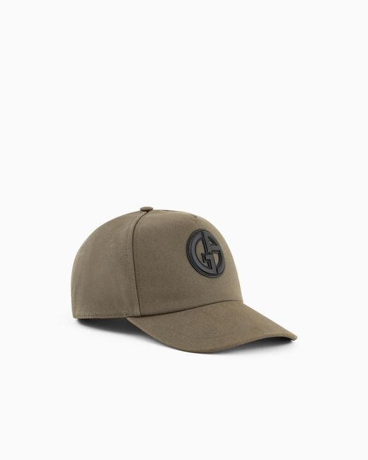 Gorra De Béisbol De Algodón Con Logotipo De Piel Giorgio Armani de hombre de color Brown