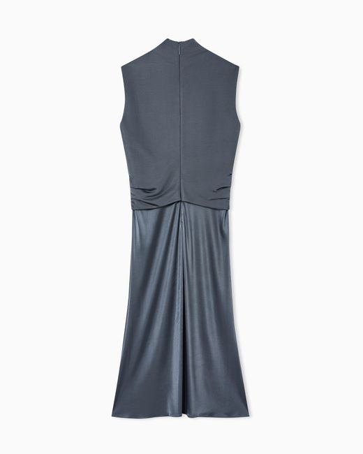 Giorgio Armani Blue Viscose Double-Jersey Dress