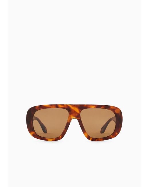 Giorgio Armani White Men's Irregular-shaped Sunglasses for men