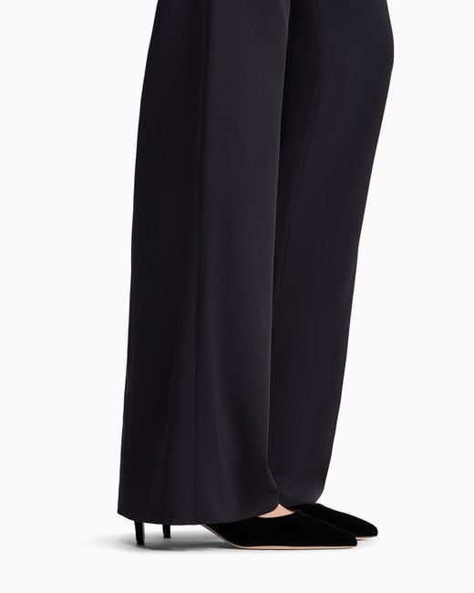 Giorgio Armani Blue Double Crepe Trousers
